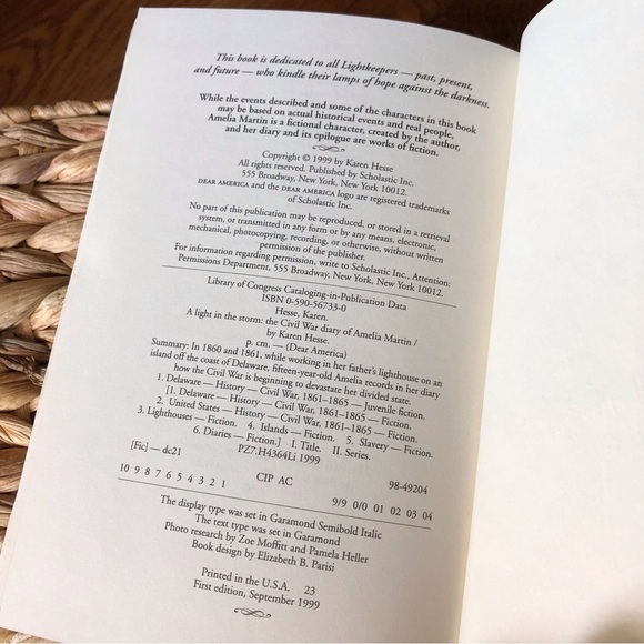 Dear America: A Light in the Storm: The Civil War Diary of Amelia Martin, - Picture 2 of 5